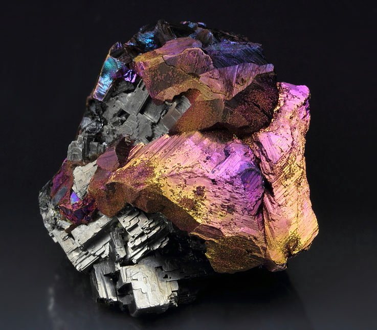 iridescent CHALCOPYRITE, GALENA