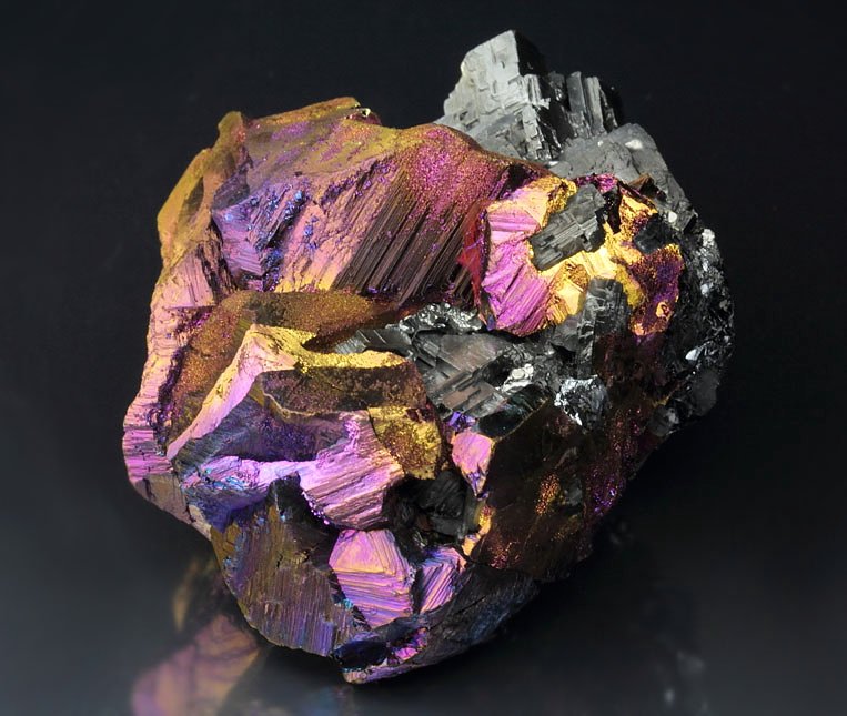 iridescent CHALCOPYRITE, GALENA