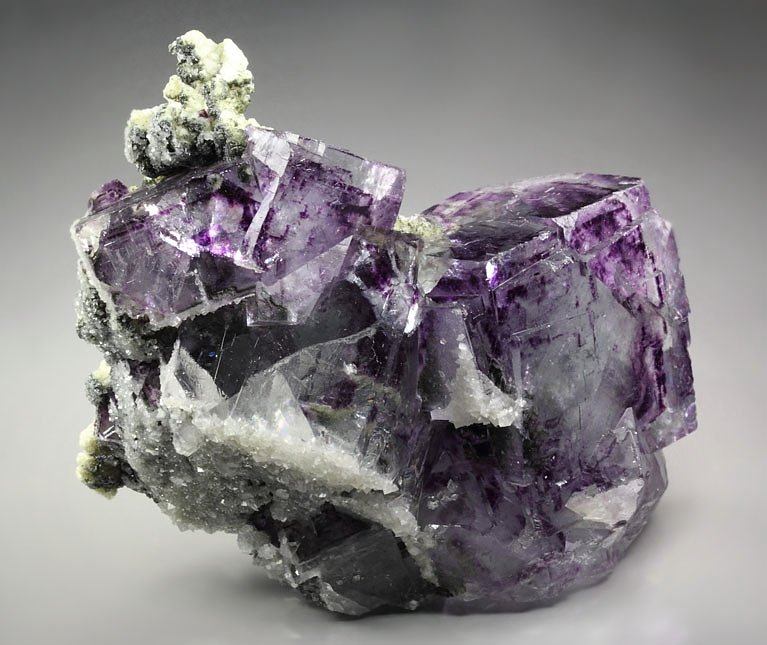 FLUORITE with phantoms, CALCITE