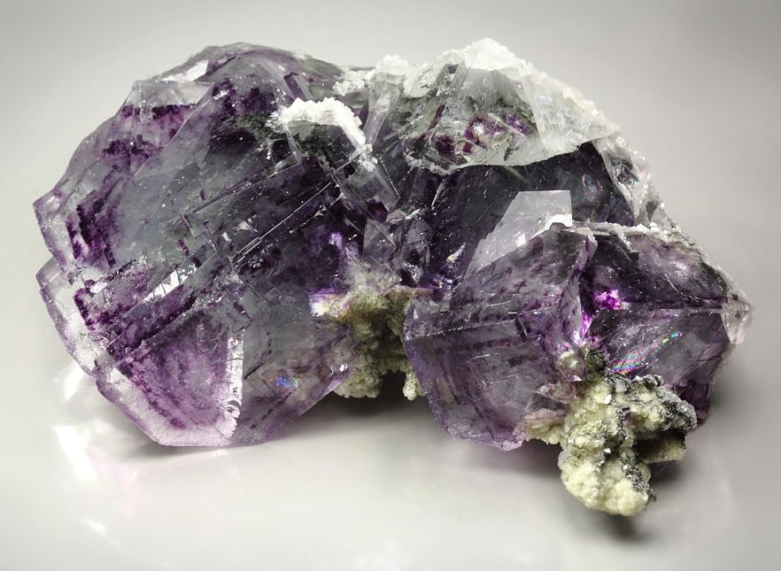 FLUORITE with phantoms, CALCITE