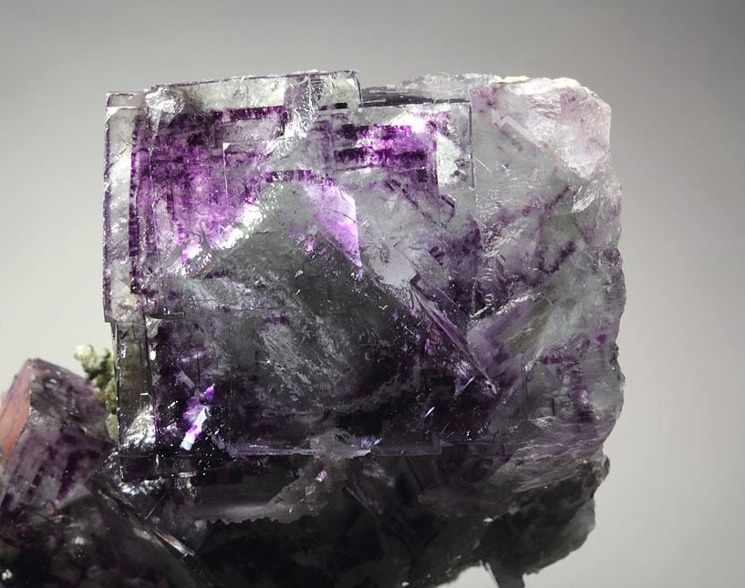 FLUORITE with phantoms, CALCITE