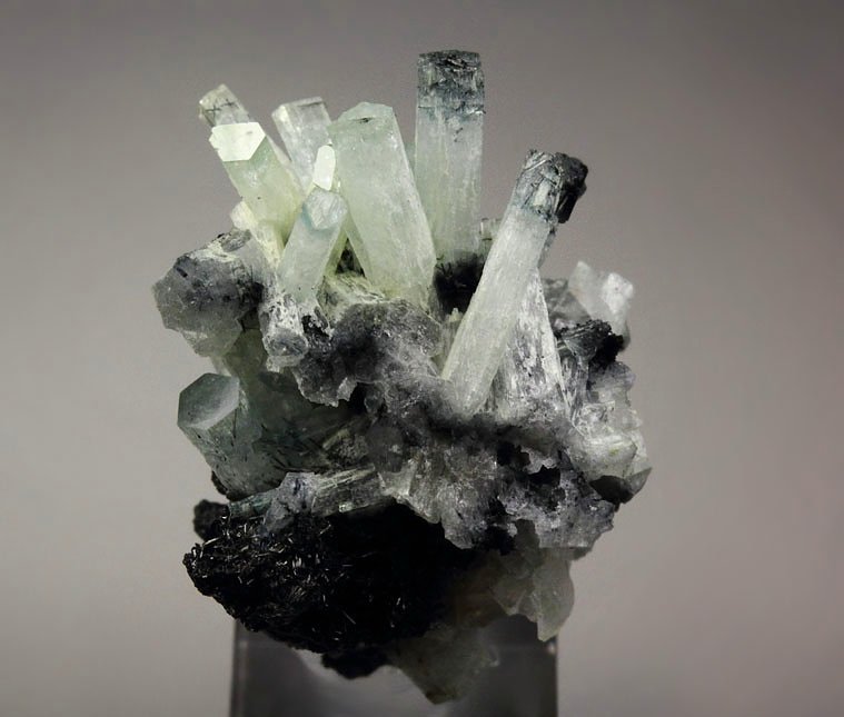 bi-color BERYL var. AQUAMARINE, TOURMALINE var. SCHORL