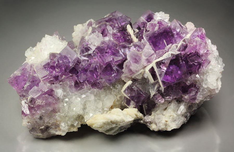 FLUORITE with PHANTOMS, QUARTZ