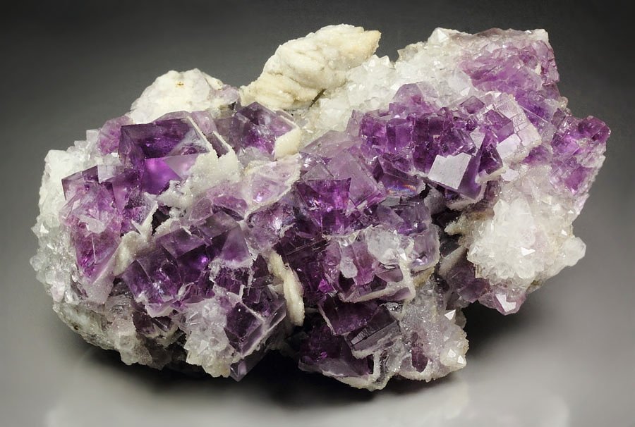 FLUORITE with PHANTOMS, QUARTZ