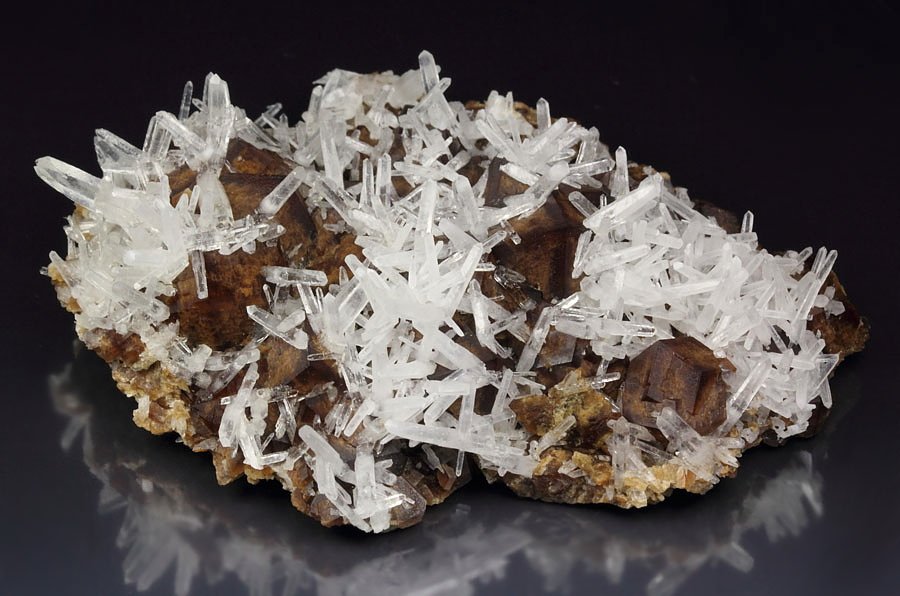 GARNET var. ANDRADITE, QUARTZ