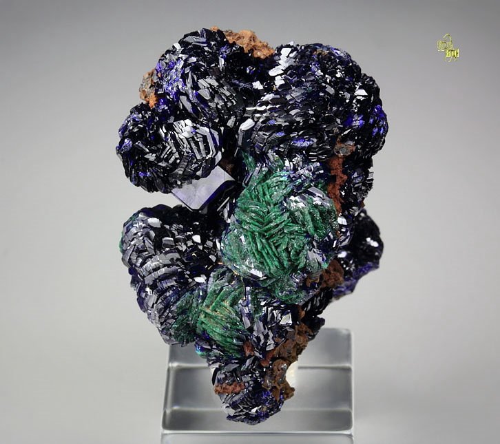 AZURITE, MALACHITE pseudomorph