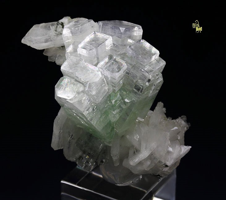 FLUORAPOPHYLLITE-(K) disco ball, STILBITE