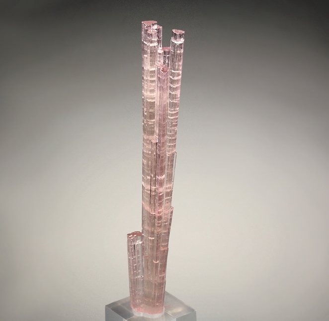 pink gem TOURMALINE var. ELBAITE bi-terminated