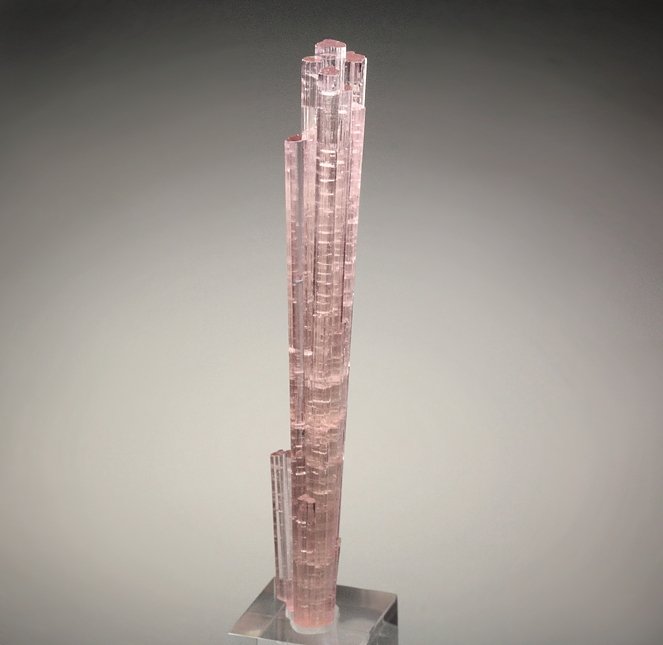 pink gem TOURMALINE var. ELBAITE bi-terminated