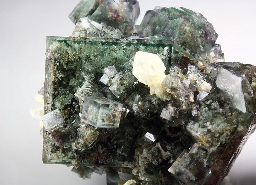 FLUORITE with PHANTOMS, QUARTZ