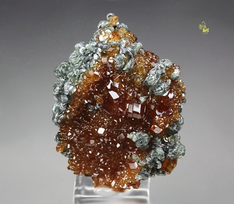 gem GARNET var. HESSONITE, CLINOCHLORE