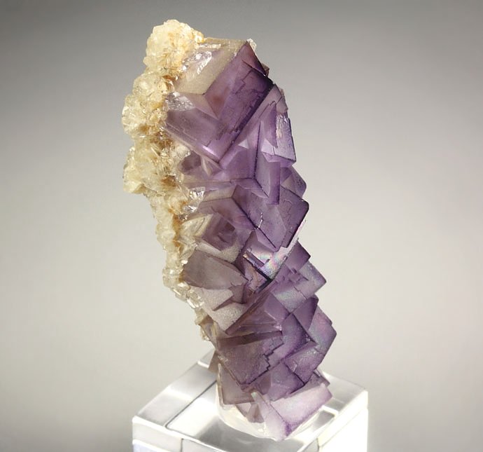 FLUORITE stalactite, CALCITE