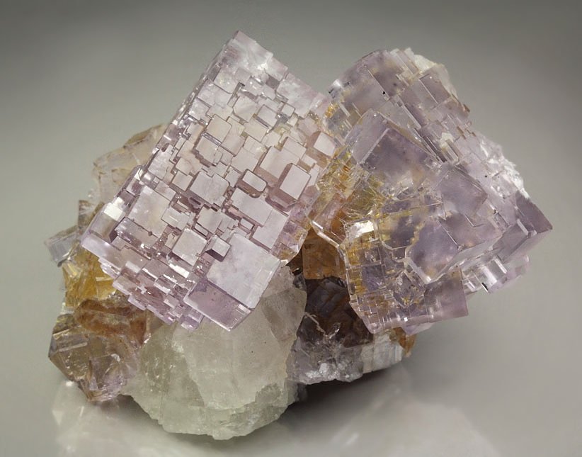 FLUORITE with PHANTOMS, CALCITE