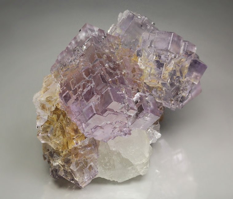 FLUORITE with PHANTOMS, CALCITE