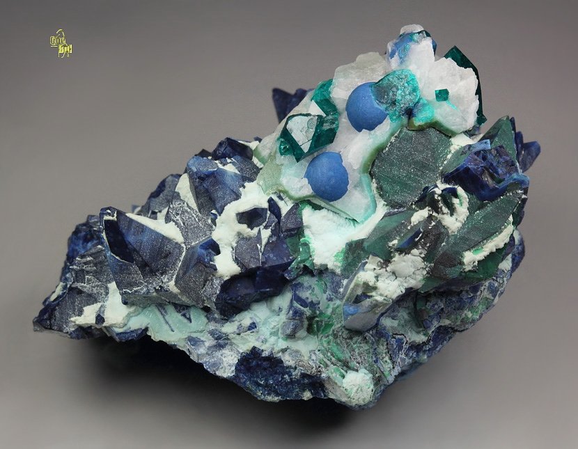 SHATTUCKITE pseudomorph after DIOPTASE, after CALCITE, CHRYSOCOLLA