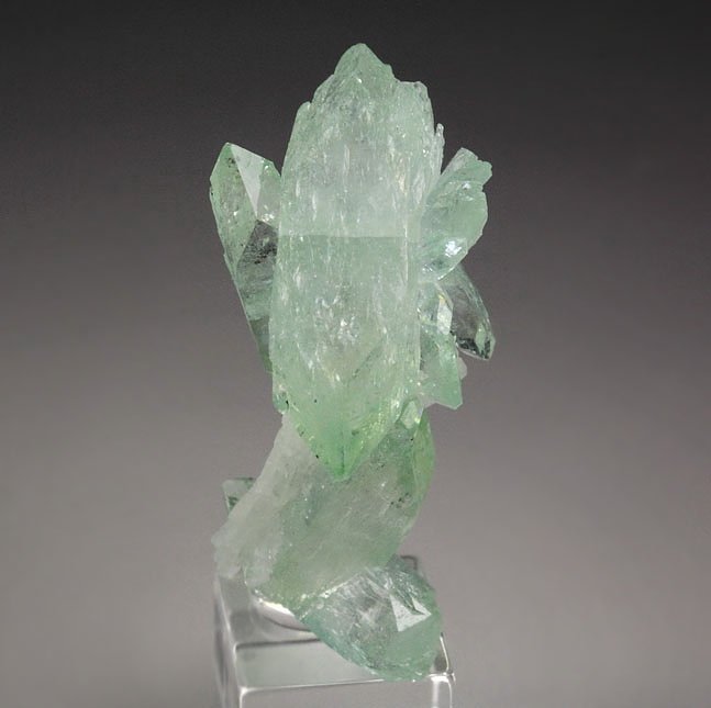 gemmy FLUORAPOPHYLLITE-(K) bi-terminated, STILBITE