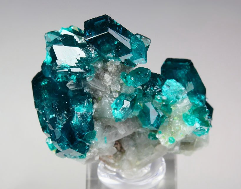 gem DIOPTASE, CALCITE, QUARTZ