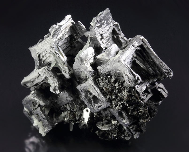 new find - skeletal GALENA, QUARTZ, SPHALERITE