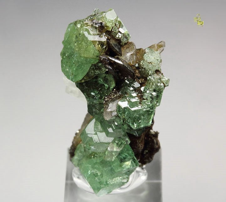 gem GARNET var. GROSSULAR var. TSAVORITE, DIOPSIDE, CALCITE