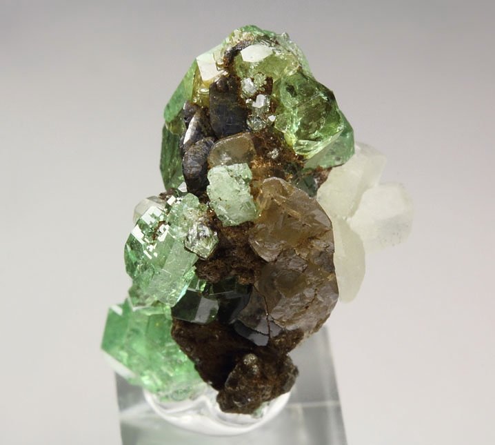 gem GARNET var. GROSSULAR var. TSAVORITE, DIOPSIDE, CALCITE