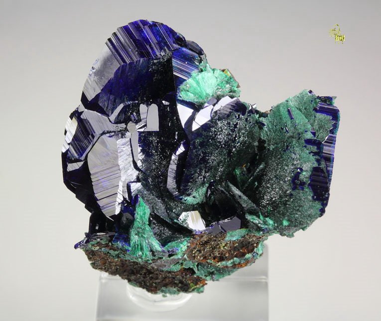 AZURITE, MALACHITE pseudomorph 