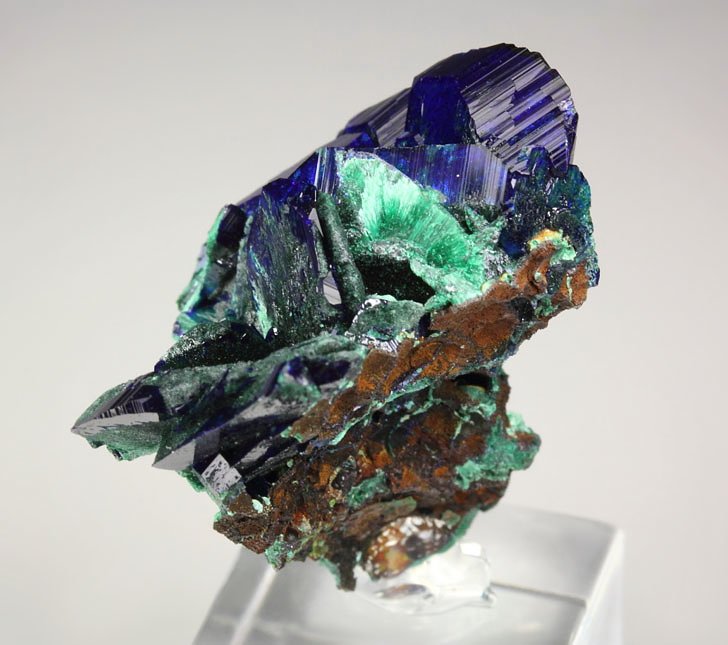 AZURITE, MALACHITE pseudomorph 