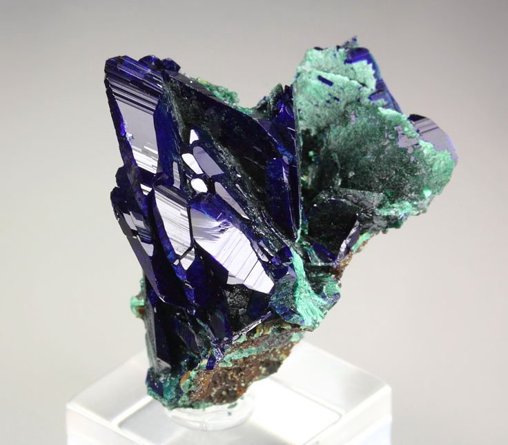 AZURITE, MALACHITE pseudomorph 