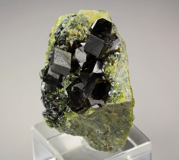 GARNET var. ANDRADITE, EPIDOTE, MUSCOVITE