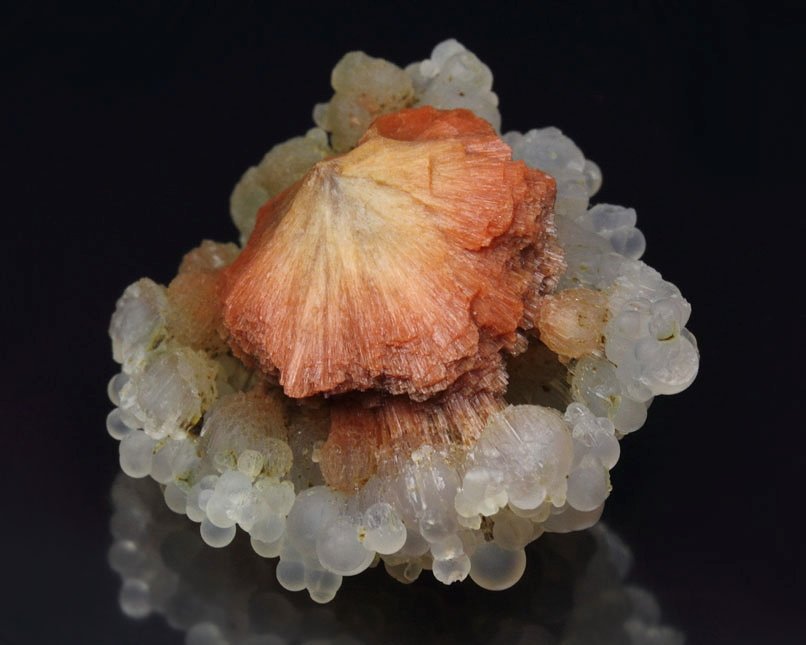 orange SCOLECITE, CHALCEDONY