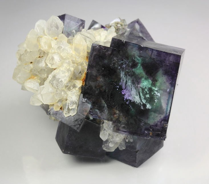 FLUORITE with PHANTOMS, QUARTZ