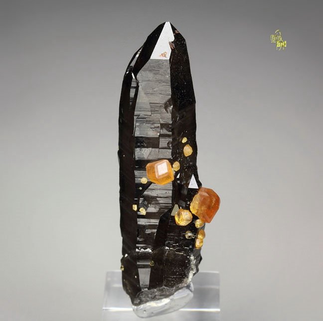 gem GARNET var. SPESSARTINE, QUARTZ var. SMOKY