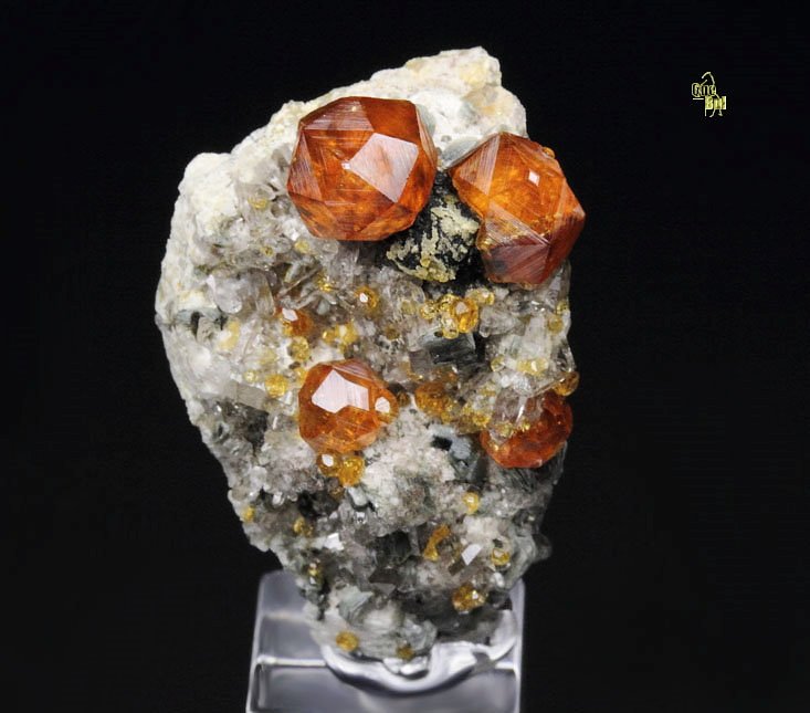 gem GARNET var. SPESSARTINE, QUARTZ 