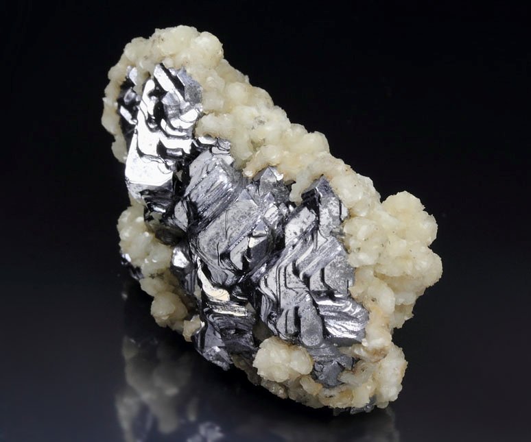 GALENA twinned, CALCITE