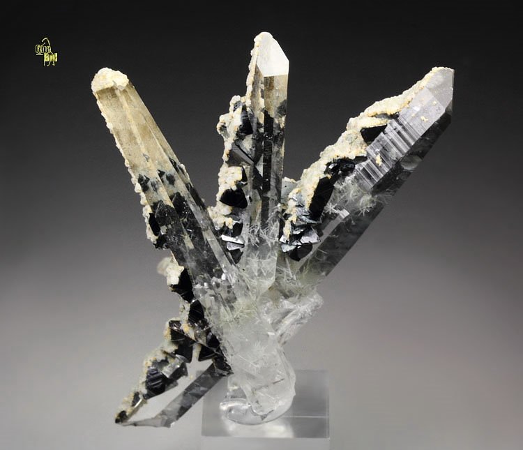 bi-terminated QUARTZ with inclusions, SPHALERITE