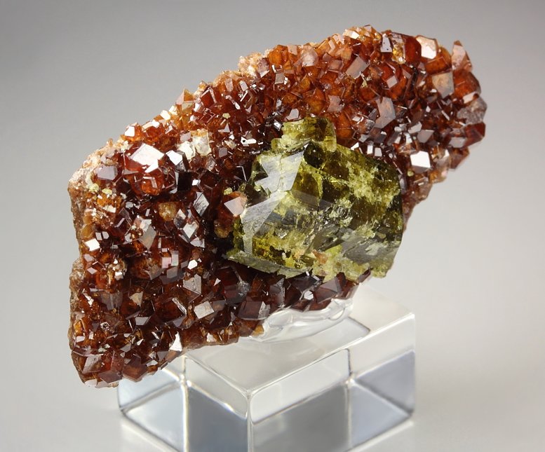 gem GARNET var. HESSONITE, DIOPSIDE