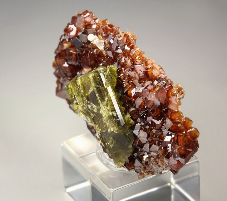 gem GARNET var. HESSONITE, DIOPSIDE