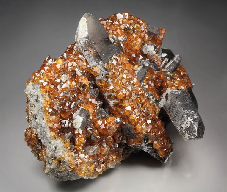 gem GARNET var. SPESSARTINE, QUARTZ var. SMOKY