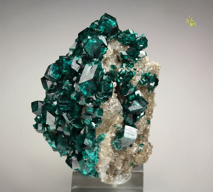 gemmy DIOPTASE, CALCITE