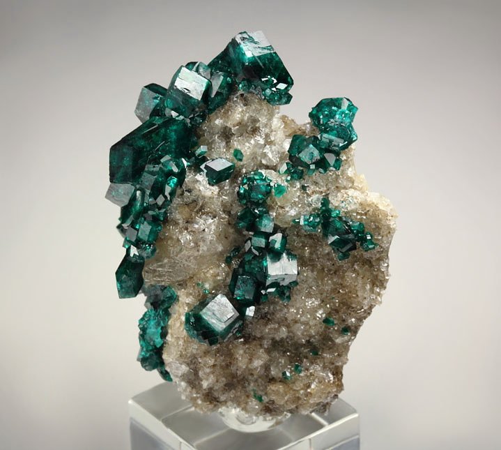 gemmy DIOPTASE, CALCITE