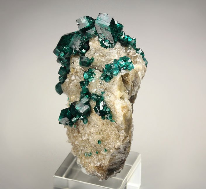 gemmy DIOPTASE, CALCITE