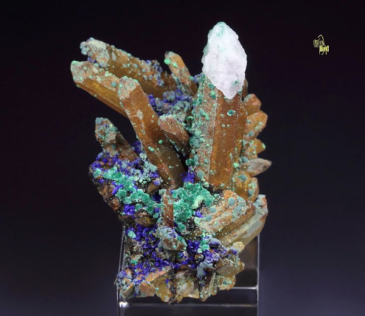 QUARTZ, AZURITE, MALACHITE, CALCITE