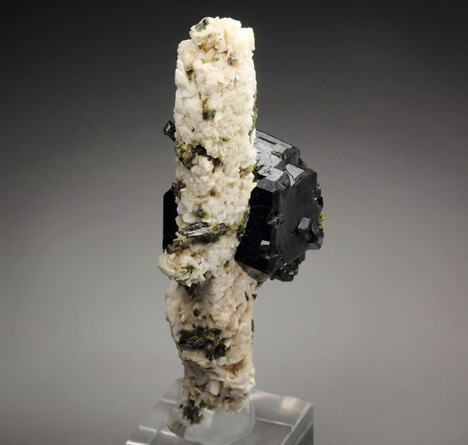 GARNET var. ANDRADITE var. MELANITE, FELDSPAR PSEUDOMORPH, EPIDOTE