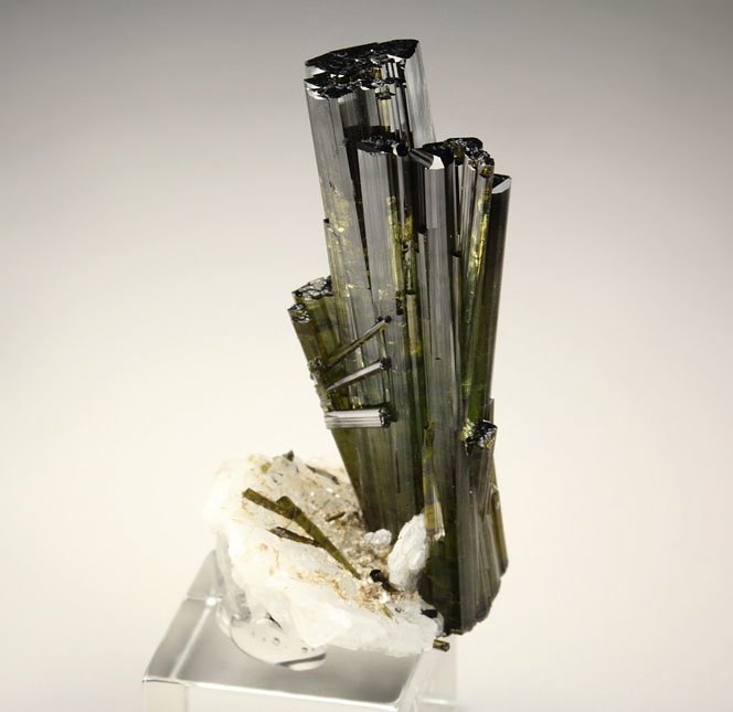 TOURMALINE var. ELBAITE, ALBITE var. CLEAVELANDITE