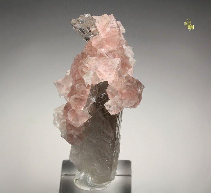 pink FLUORITE, QUARTZ