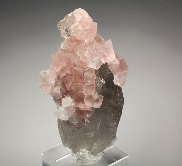 pink FLUORITE, QUARTZ