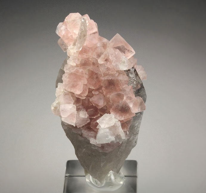 pink FLUORITE, QUARTZ