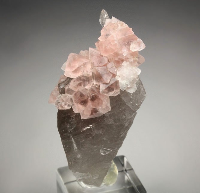 pink FLUORITE, QUARTZ