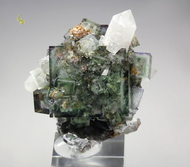 FLUORITE with PHANTOMS, QUARTZ