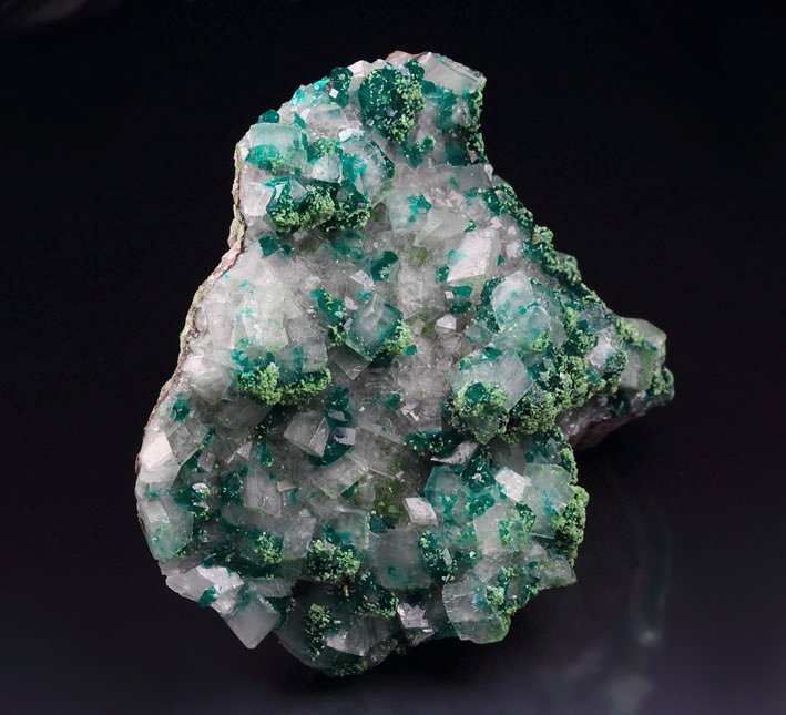 DIOPTASE, DUFTITE, CALCITE