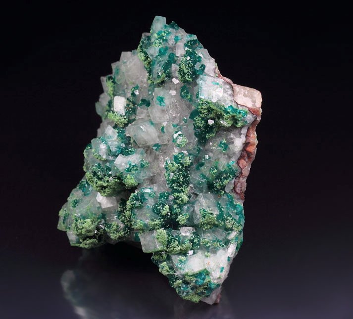 DIOPTASE, DUFTITE, CALCITE